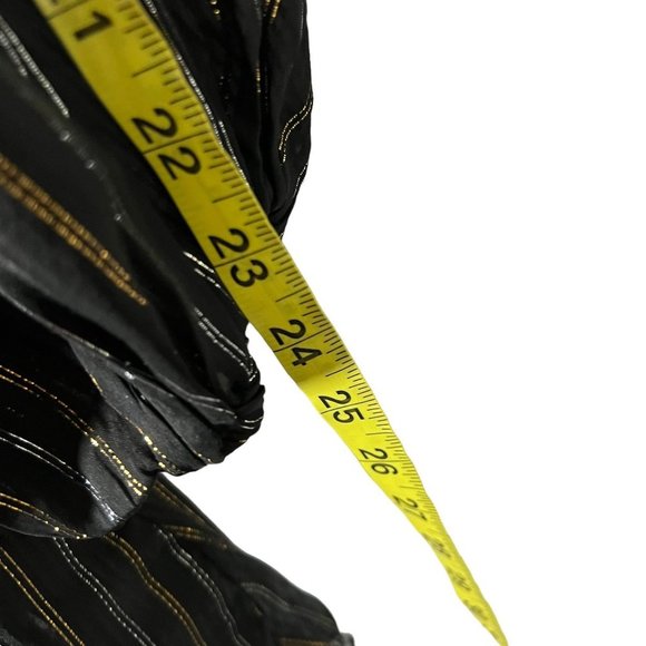 Sage The Label Black Gold Silver Metallic Stripe Long Sleeve Above Knee Dress Me - Picture 7 of 9